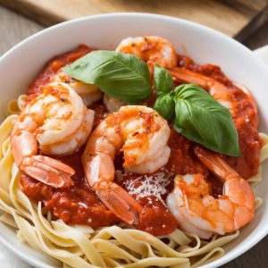 Shrimp Pasta with Tomatoes and Fresh Basil